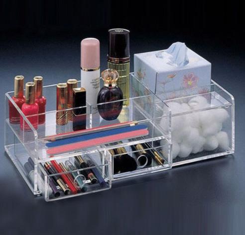 厂家直销亚克力展示化妆品收纳盒 进口3mm有机玻璃展示盒